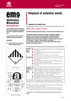 Disposal of asbestos waste