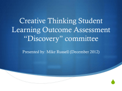 Critical Thinking Student Learning Outcome Assessment &ldquo;Discovery
