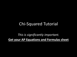 Chi Square Tutorial