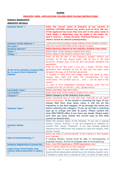 APPLICATION COLUMN WISE FILLING INSTRUCTIONS Industry