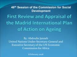 First Review and Appraisal of the Madrid International Plan of Action