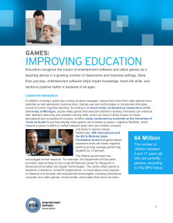 Games: Improving Education - Entertainment Software Association