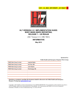 HL7 V2.5.1 Implementation Guide - HL7 Wiki