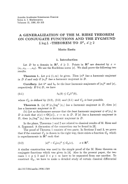 A GENERALIZATION OF THE M. RIESZ THEOREM .L log.D
