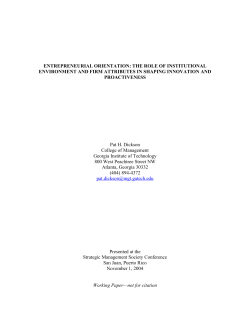 Entrepreneurial Orientation: The role of institutional environment