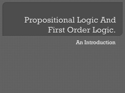 Propositional Logic And First Order Logic