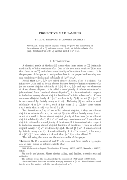 PROJECTIVE MAD FAMILIES 1. Introduction A classical result of