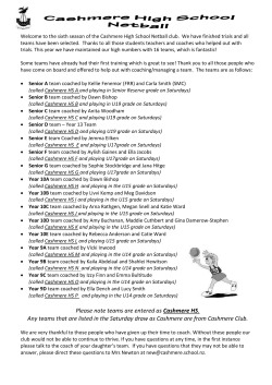 Please note teams are entered as Cashmere HS. Any teams that are