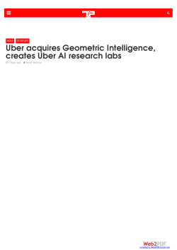 Uber acquires Geometric Intelligence, creates Uber AI research labs