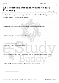 2.5 Theoretical Probability and Relative Frequency - e