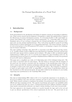 On Formal Specification of a Proof Tool