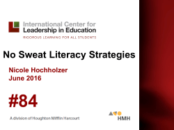 Strategy - 2016 Model Schools Conference Handouts
