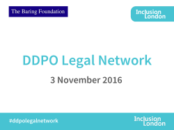 Legal Network HRA from a DDPO perspective