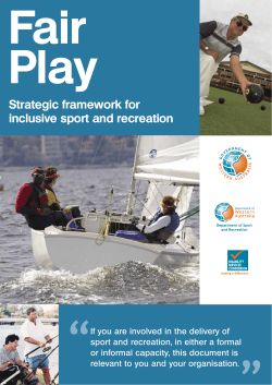 Strategic framework for inclusive sport and recreation