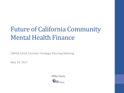 Future of California Community Mental Health Finance (May 16, 2017)