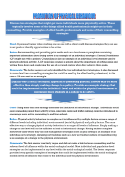 Promotion of Physical Activity