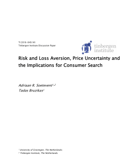 Risk and Loss Aversion, Price Uncertainty and the