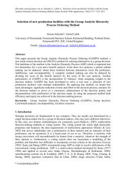 Selection of a new production strategy with incorporation of