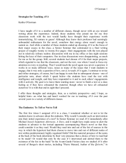 Strategies for Teaching AVA