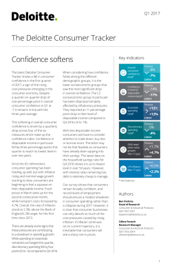 Confidence softens The Deloitte Consumer Tracker