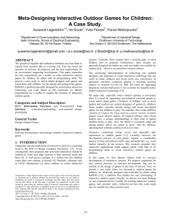 Meta-Designing Interactive Outdoor Games for Children