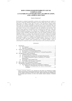 how command responsibility got so complicated: a culpability