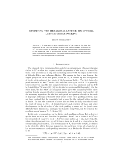 REVISITING THE HEXAGONAL LATTICE