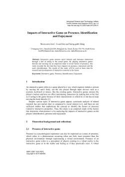 Impacts of Interactive Game on Presence