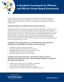 A Standards Framework for Effective and Efficient School Board