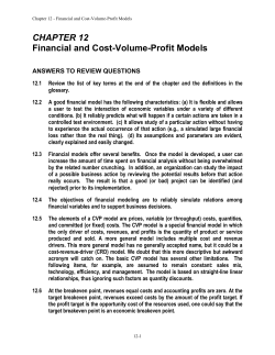 12.31 (20 min) Basic CVP Analysis. Delta Safety Systems.