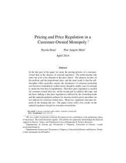 Pricing and Price Regulation in a Customer
