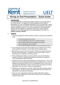 Giving and oral presentation