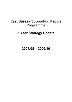 East Sussex Supporting People 5 year strategy revision