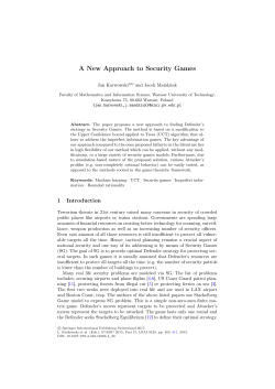 A New Approach to Security Games