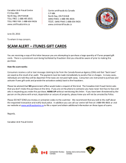 SCAM ALERT &ndash; iTUNES GIFT CARDS