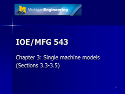 Chapter 3: Single Machine Models