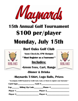 100 per/player Monday, July 15th
