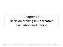Chapter 13 Decision Making II: Alternative Evaluation