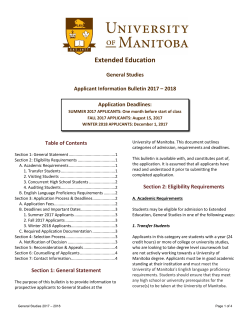 Extended Education - University of Manitoba