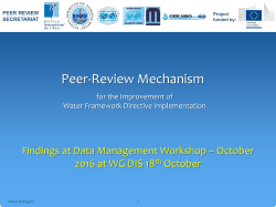 Establishment of a Peer-Review Mechanism
