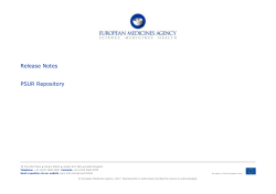 PSUR Repo Release Notes - EMA eSubmission