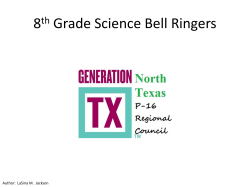 8th Grade Science Bell Ringers - North Texas Regional P