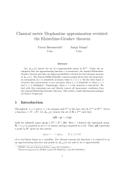 the Khintchine-Groshev theorem - User Web Areas at the University
