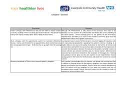 Description Outcome Patient unhappy with Phlebotomist who did not