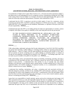 of 2 POOL WATER SUPPLY ASSUMPTION OF RISK, RELEASE