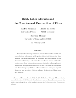 Debt, Labor Markets and the Creation and Destruction of Firms