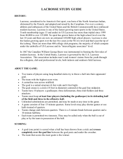Lacrosse Study Guide - Washburn High School