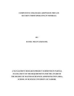 Competitive strategies adopted by private Security firms operating in