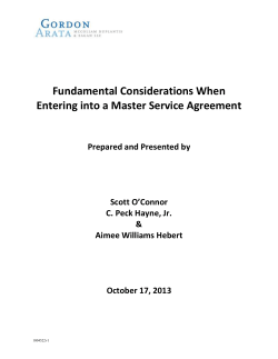Fundamental Considerations When Entering into a Master Service