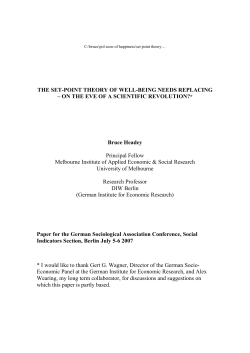 THE SET-POINT THEORY OF WELL-BEING NEEDS